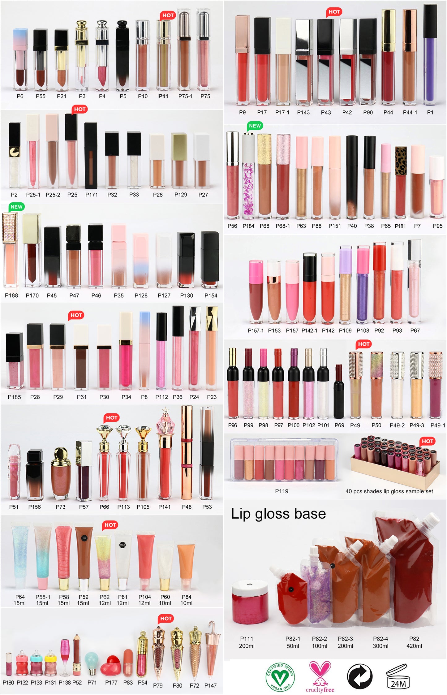 30/50/100 pcs DIY lipgloss