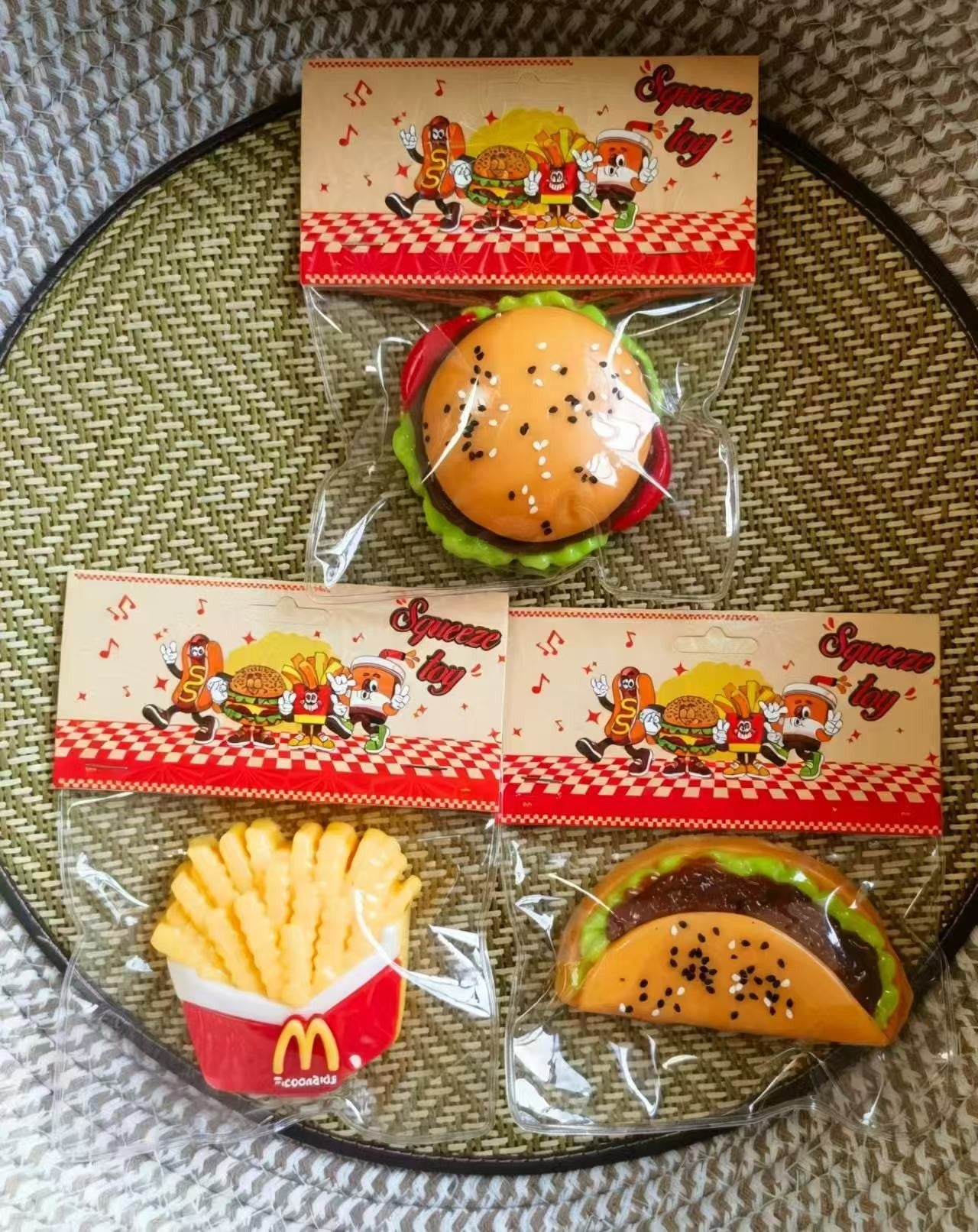 Hamburger, French fries taco squishy