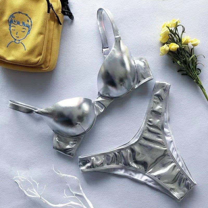 Metallic color Shinny Gold  Silver bikini