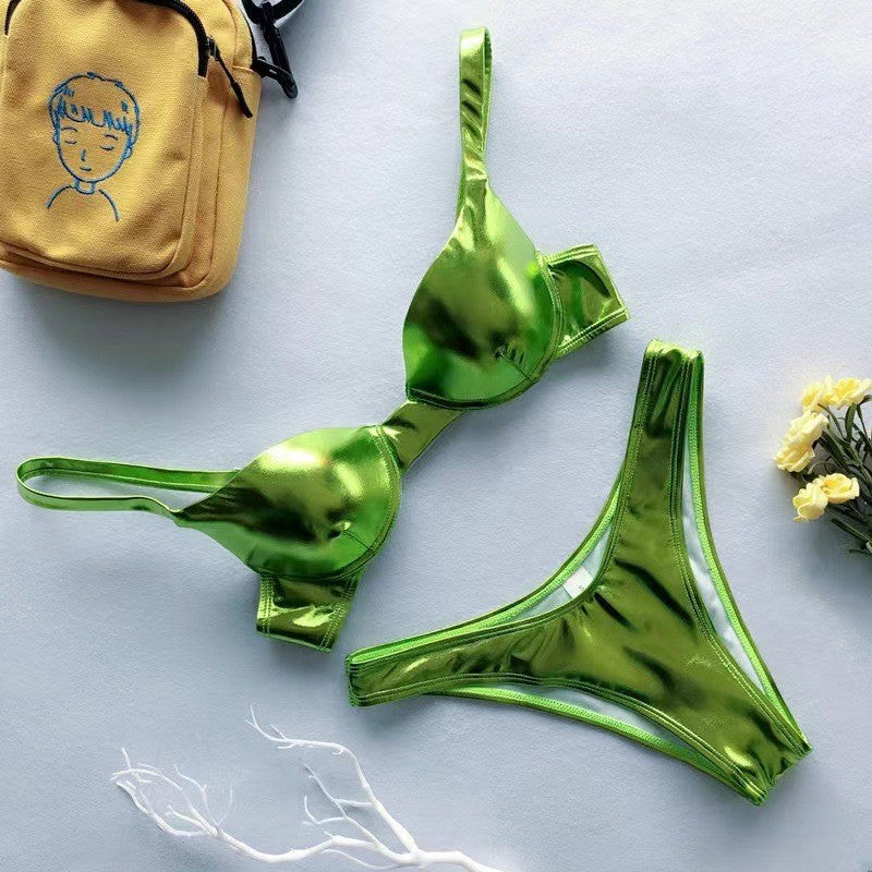 Metallic color Shinny Gold  Silver bikini