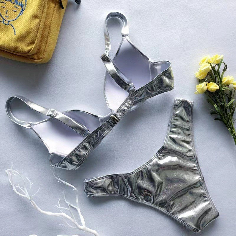 Metallic color Shinny Gold  Silver bikini