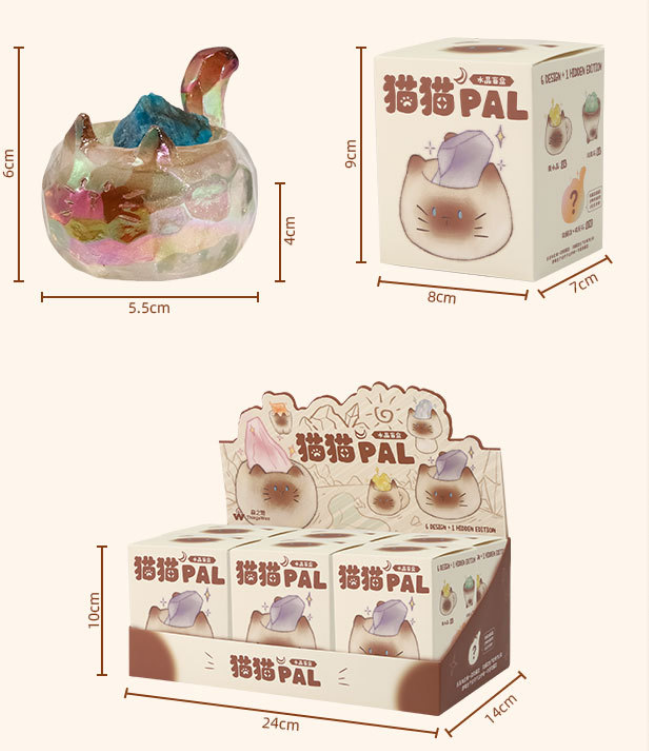 Cat Crystal Blind Box Desktop Ornament Decor  Random Mysterious Box